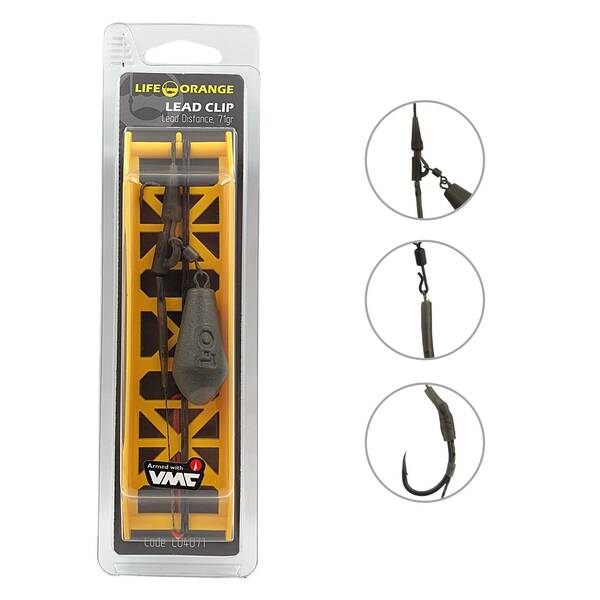 Bas de ligne carpe Life Orange Lead Clip Distance