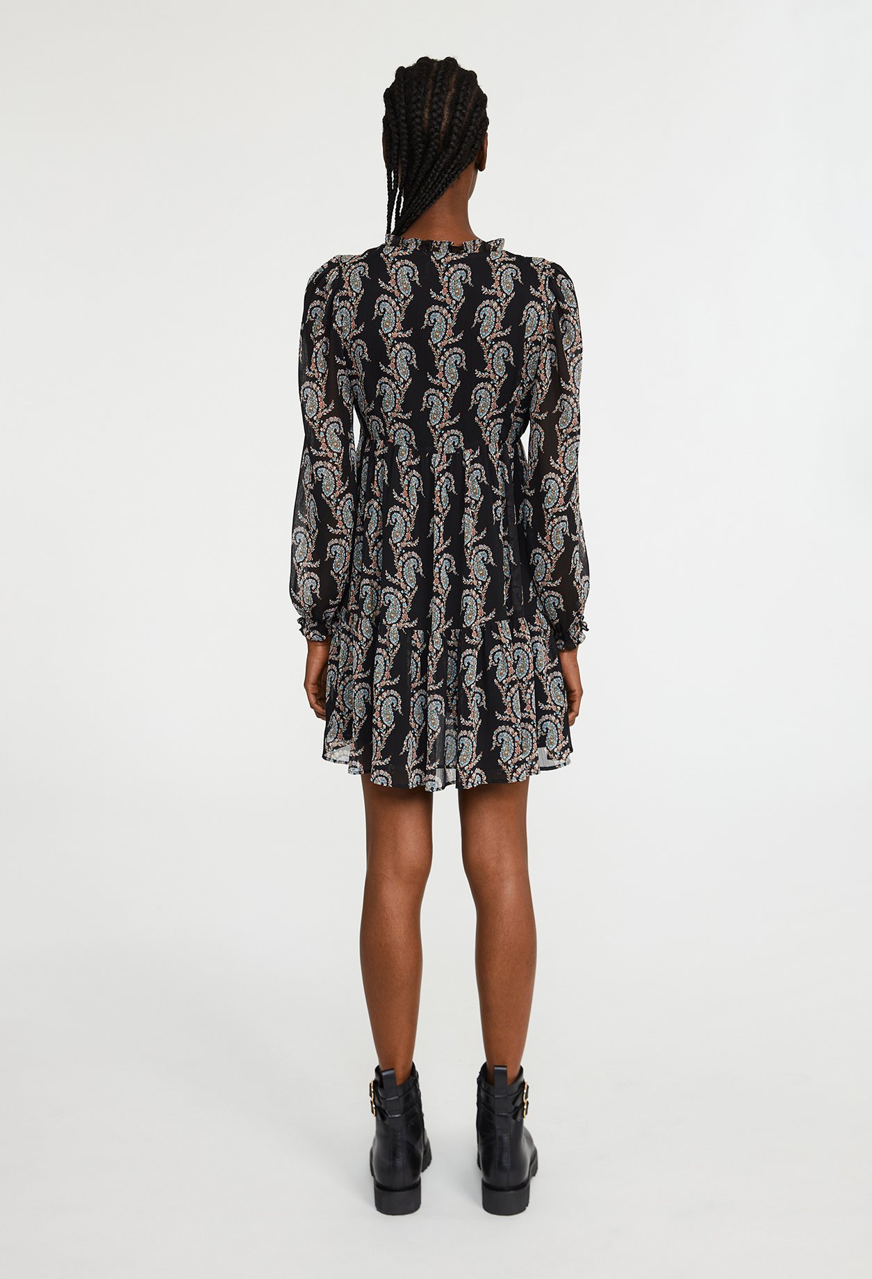 Robe courte imprime cachemire