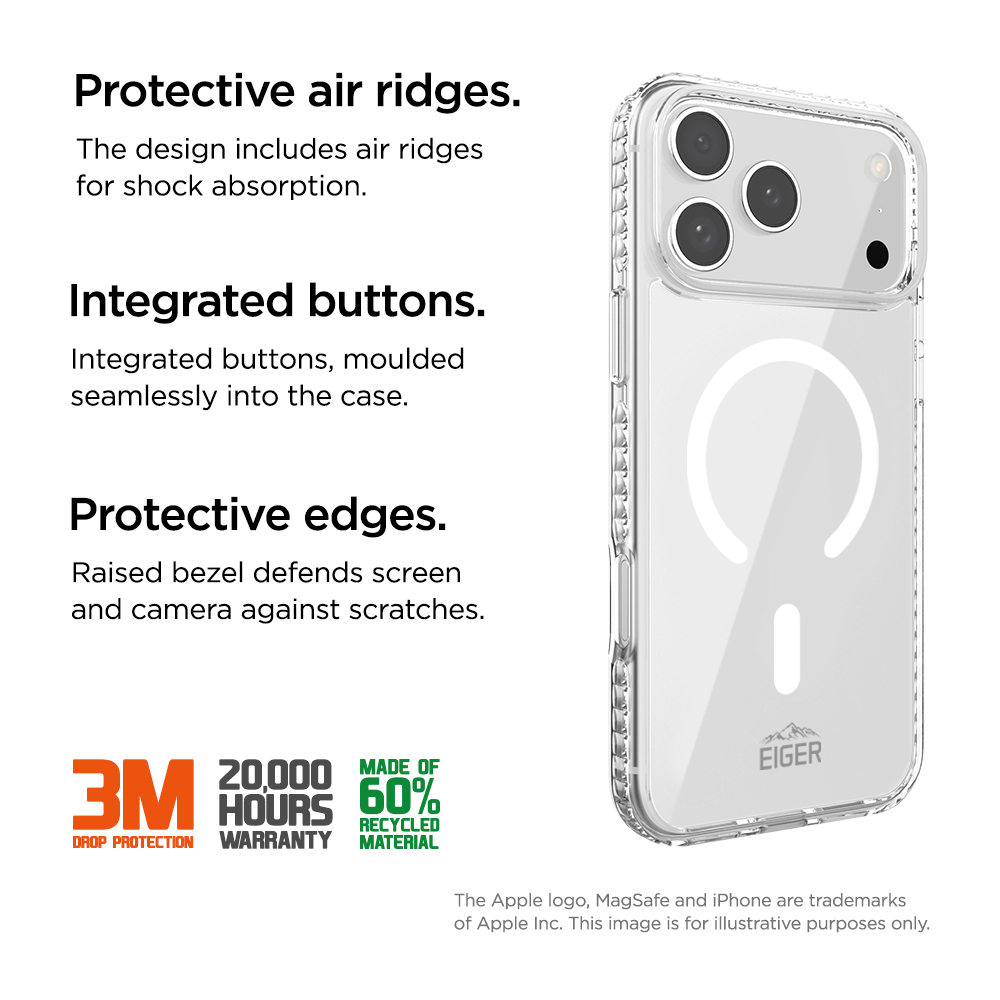 iPhone 17 Pro MagSafe Ice Grip Case Hardcase Schutzhülle (EGCA00886) - Transparent