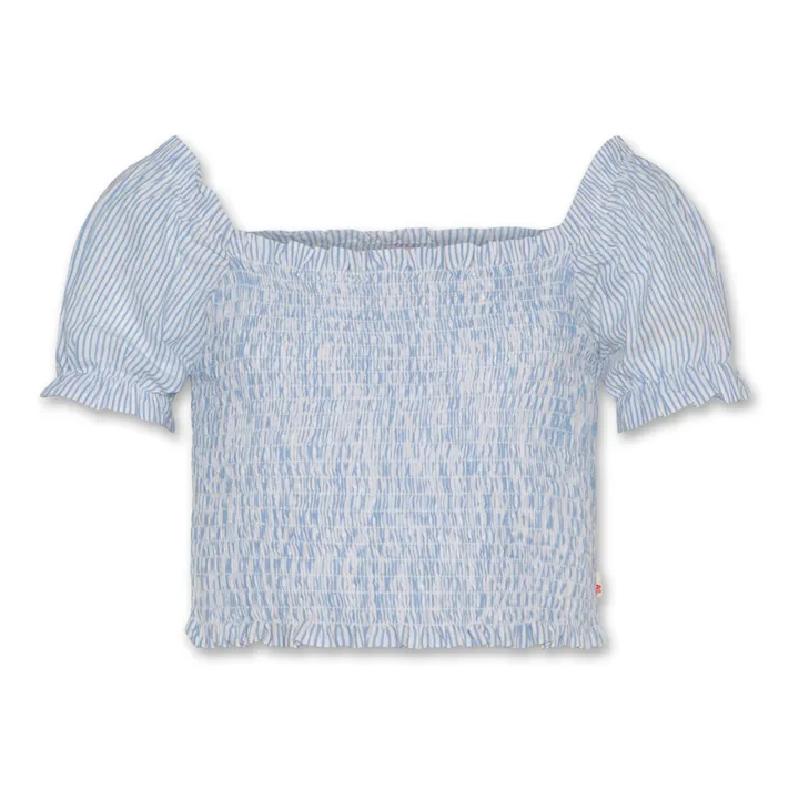 AO76 Blouse Courte Guila Rayée | Bleu