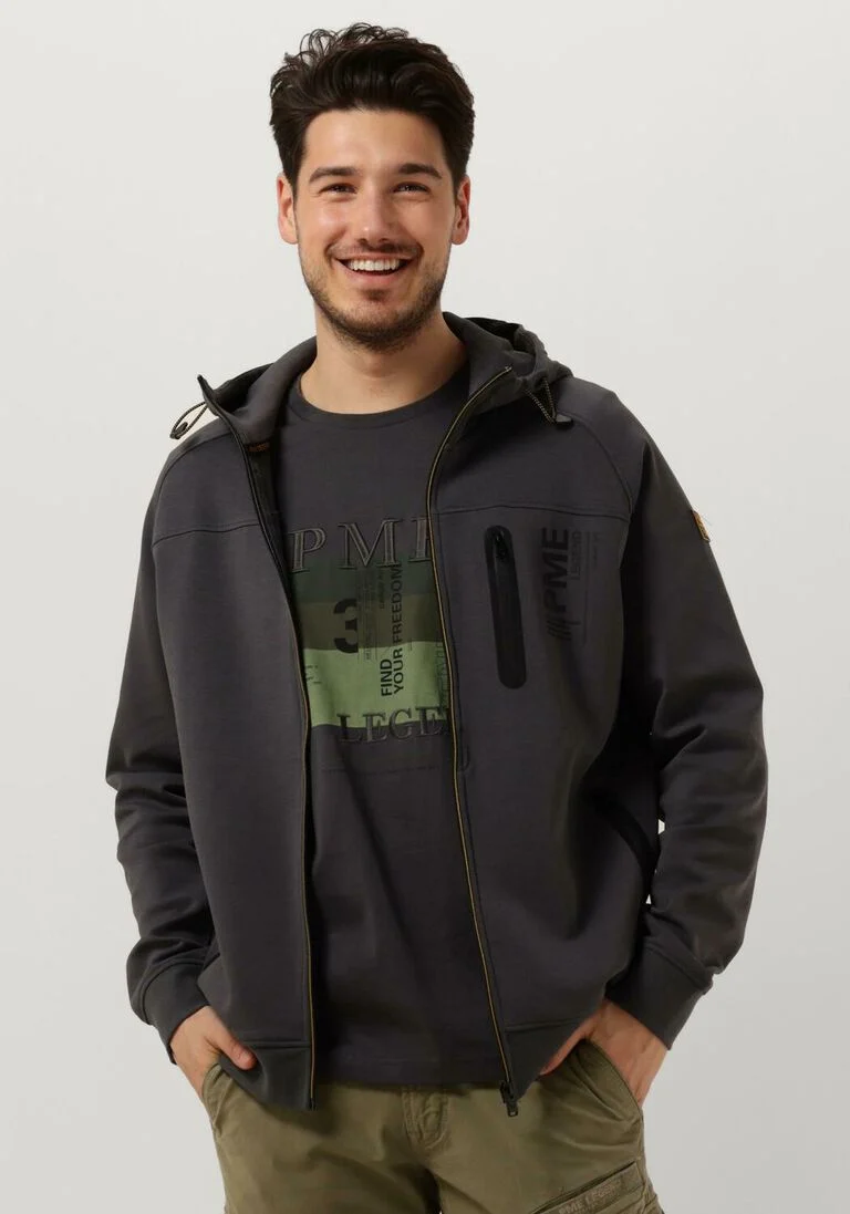 PME LEGEND donkerblauwe pme legend jack zip jacket interlock sweat