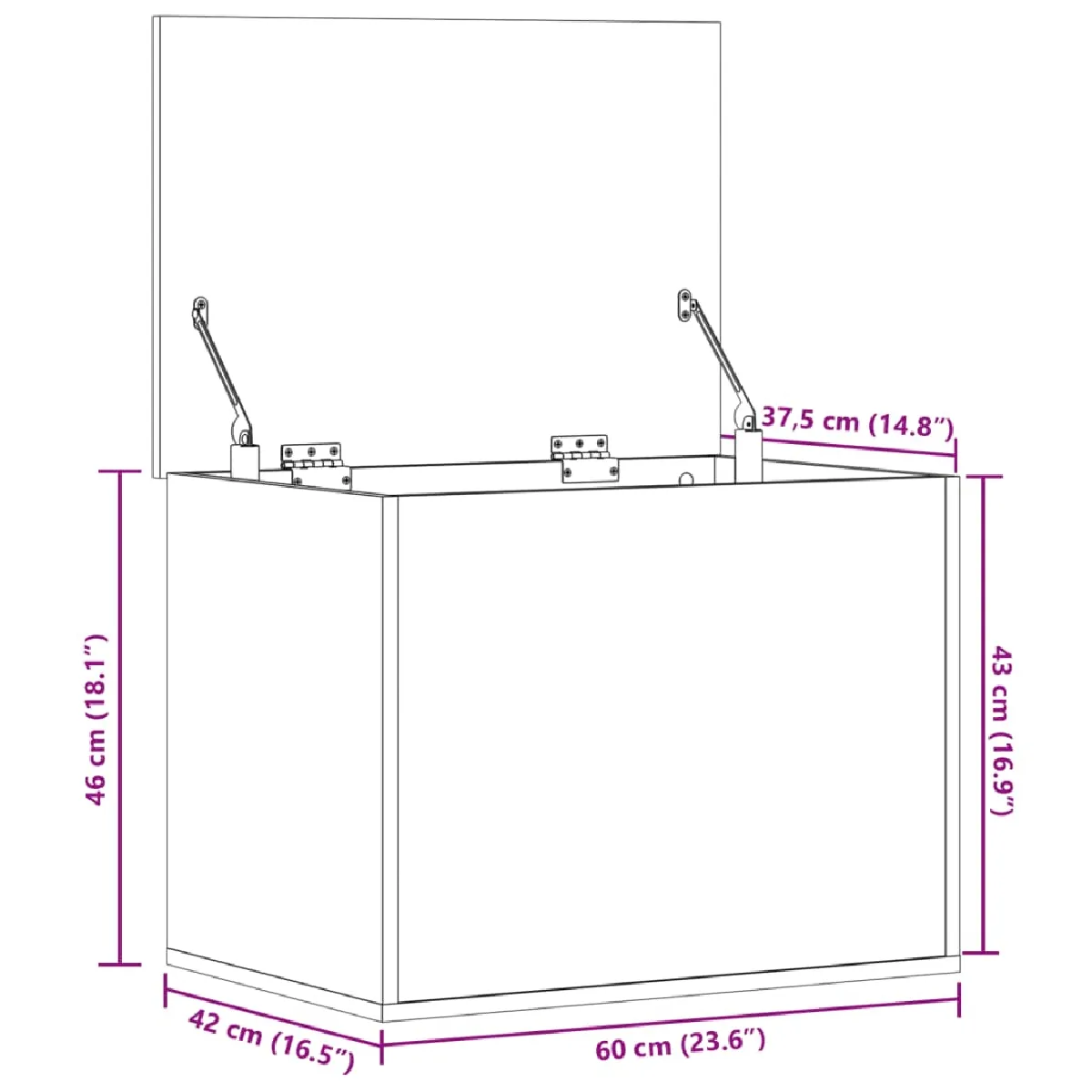 VidaXL Chêne Marron 60 cm