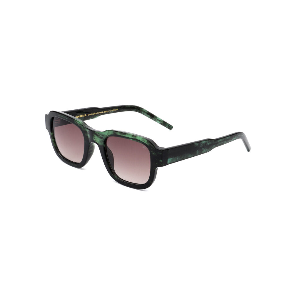 A. Kjærbede  Halo solbrille - Green Marble Transparent