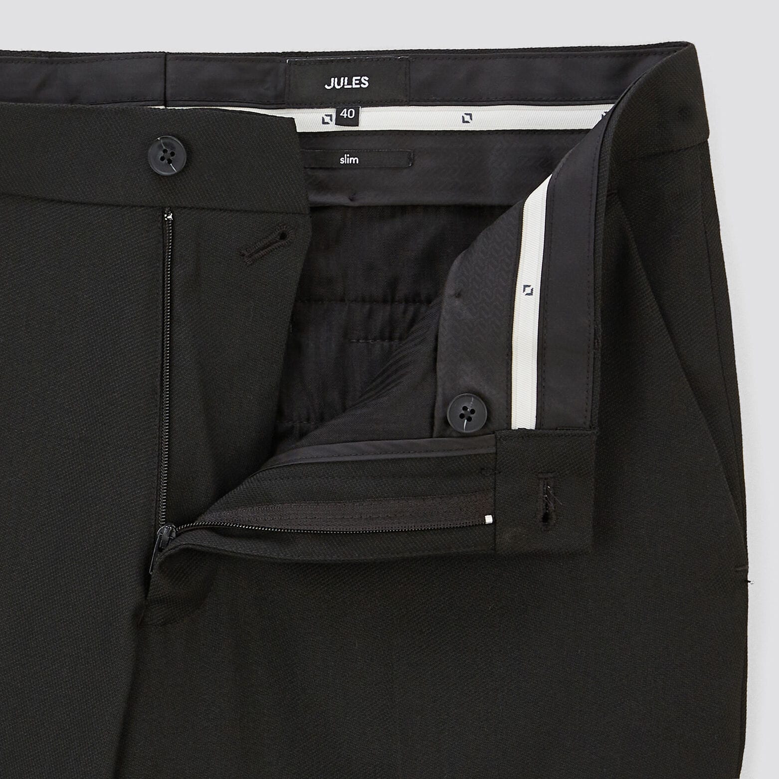 Pantalon de costume uni slim Noir