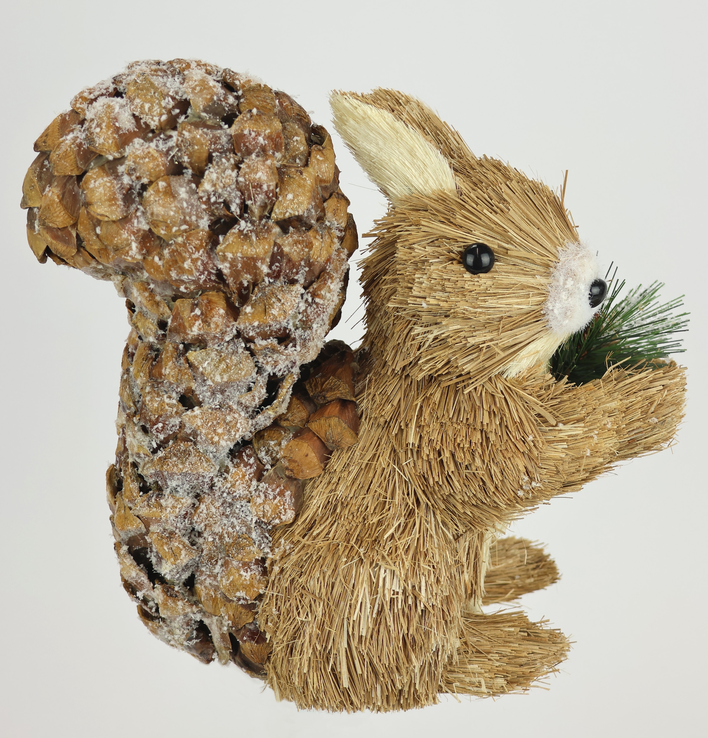 I.GE.A. Dekofigur »Eichhörnchen« Aus Bast Tierfigur Statue Herbstdeko Winterdeko Weihnachtsdeko