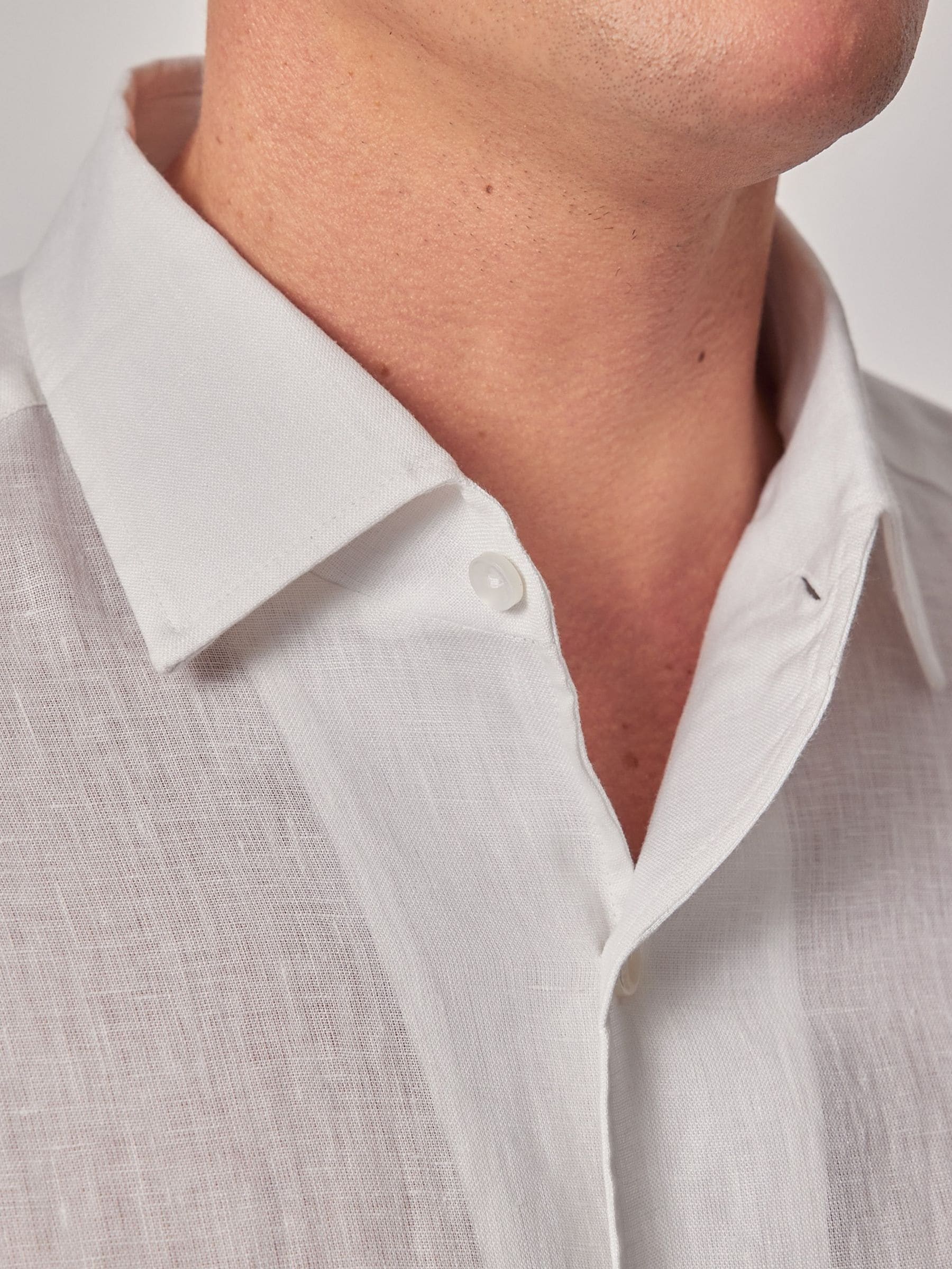 Hawes & Curtis 100% linnen slim-fit wit overhemd