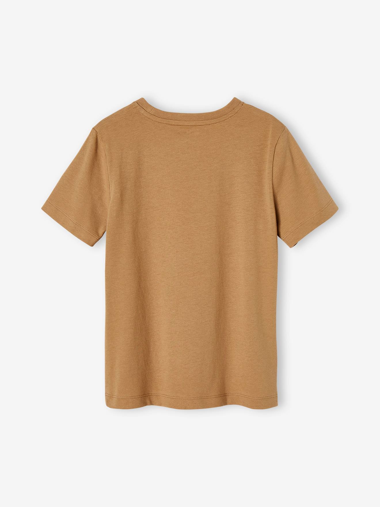 Camiseta bege com estampa de dinossauro para meninos