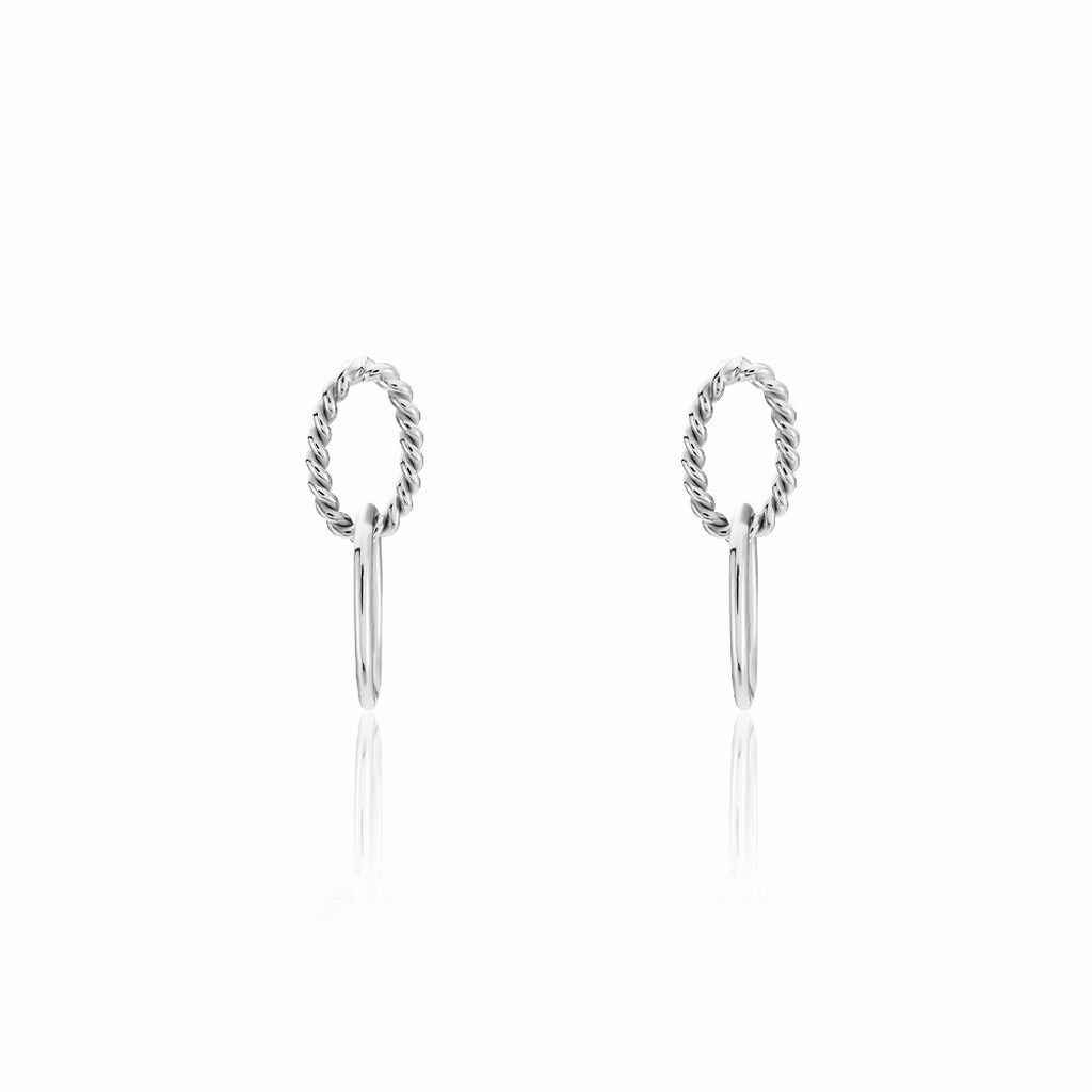 Boucles D'oreilles Pendantes Cherise Argent Blanc