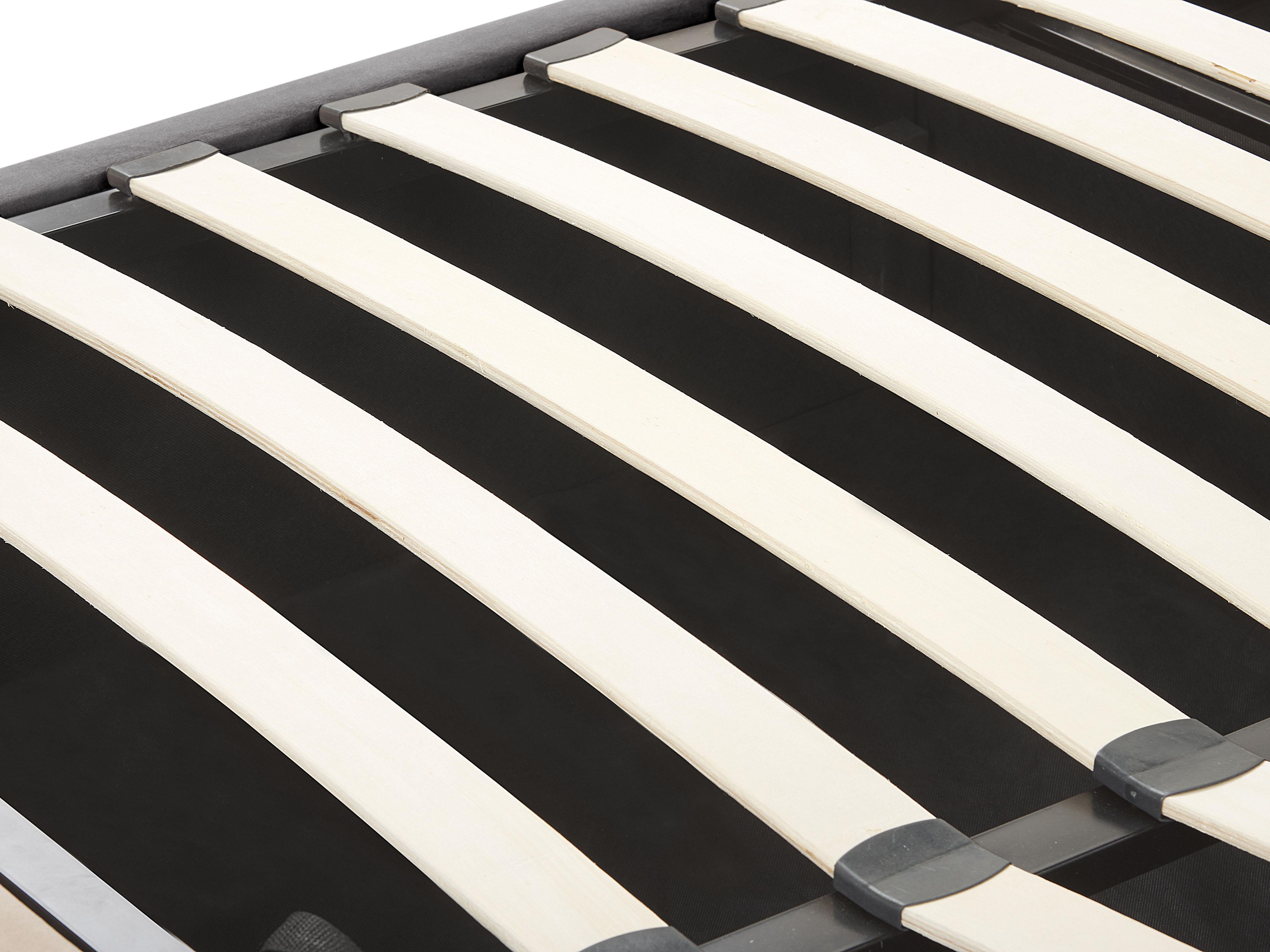 Bed met opbergruimte Fluweel LUBBON 180 x 200 cm Grijs