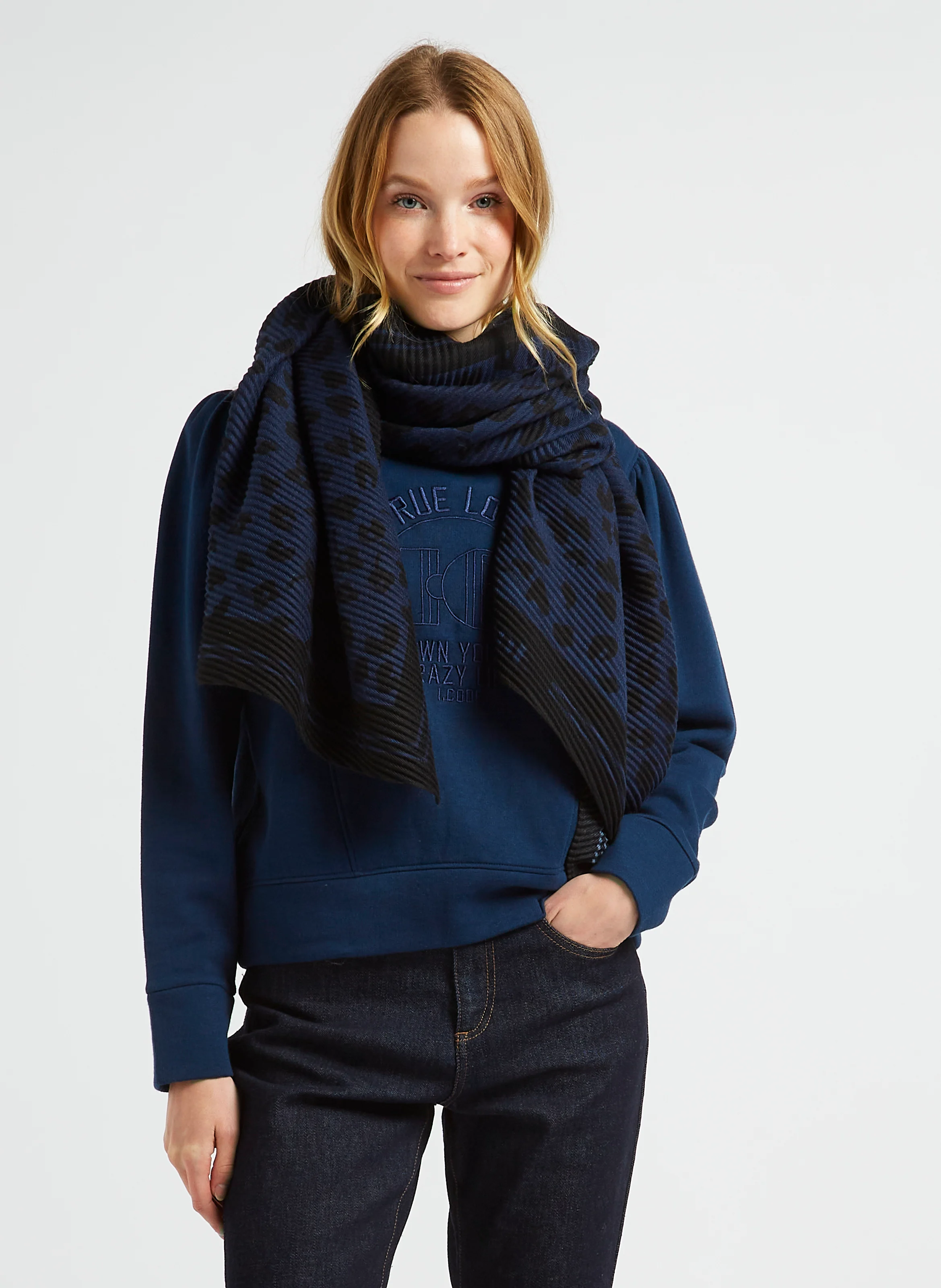Foulard imprimé | Bleu