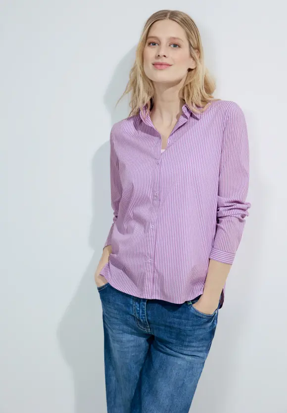 Gestreifte Hemdbluse - sporty lilac
