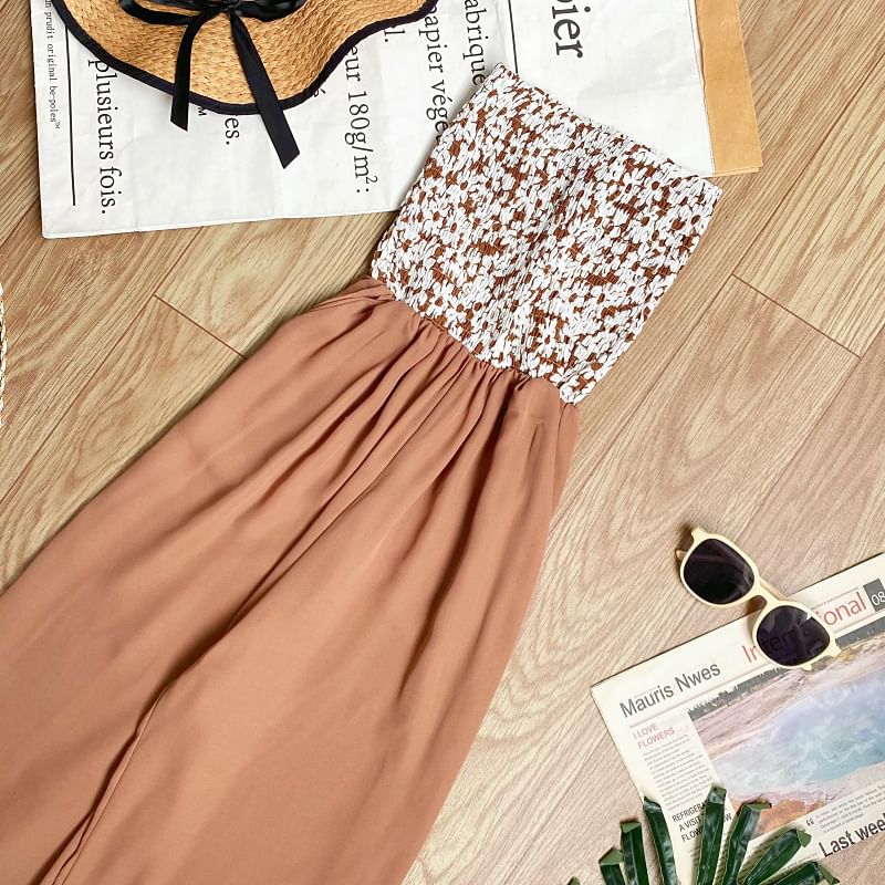Iasia - Strapless jumpsuit met bloemenprint