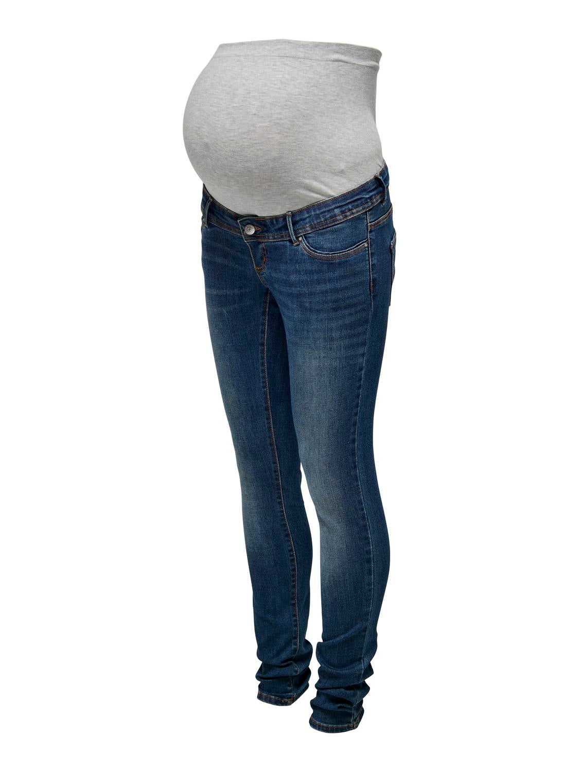 OLMWAUW Mittlere Taille Skinny Fit Jeans Dark Blue Denim