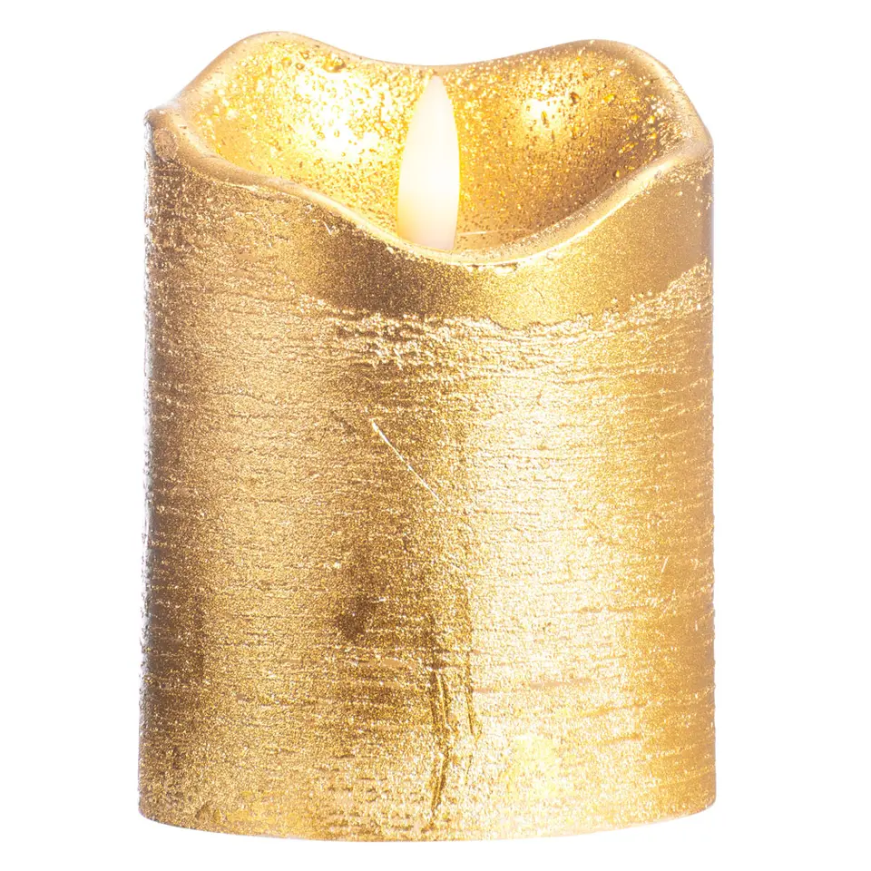 LED Kaars Rustiek - goud - 10xØ7,6 cm