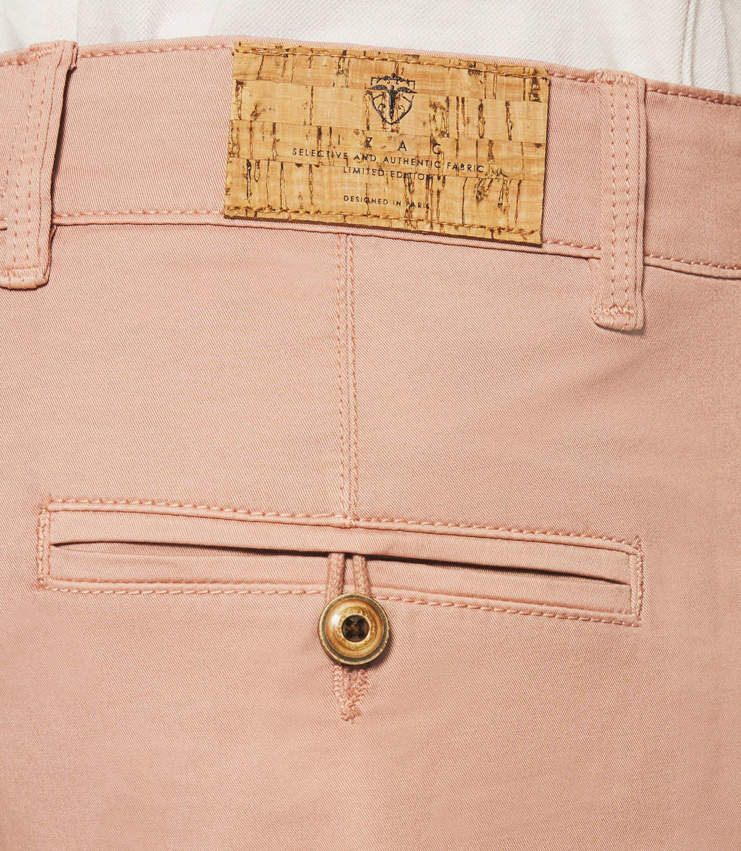 Bermuda en coton stretch rose