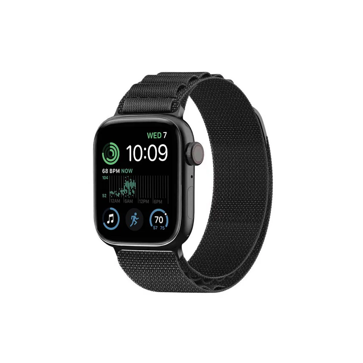 Artic Elastisk nylon armbånd Apple Watch SE 2022 (40mm) - Sort
