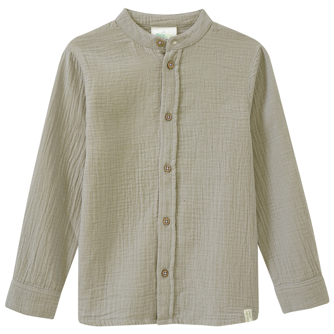 Topolino Pure Collection Jungen Musselin-Hemd mit Stehkragen oliv