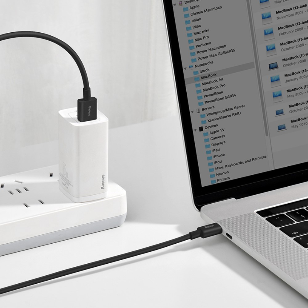 (1m) 66W USB A auf USB C Ladekabel Datenkabel Fast Charge - Schwarz