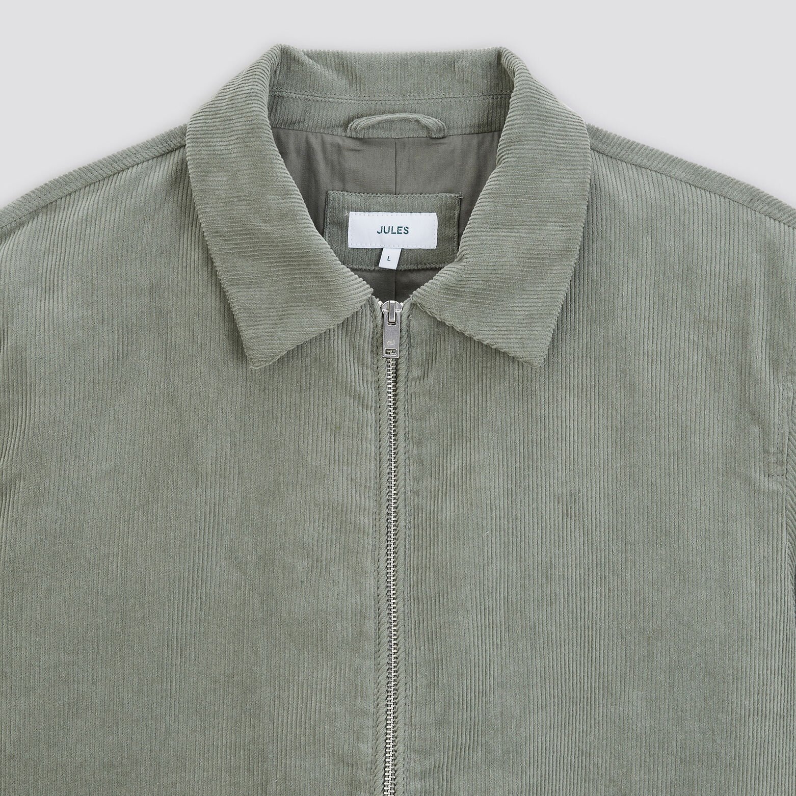Blouson en velours col chemise Vert