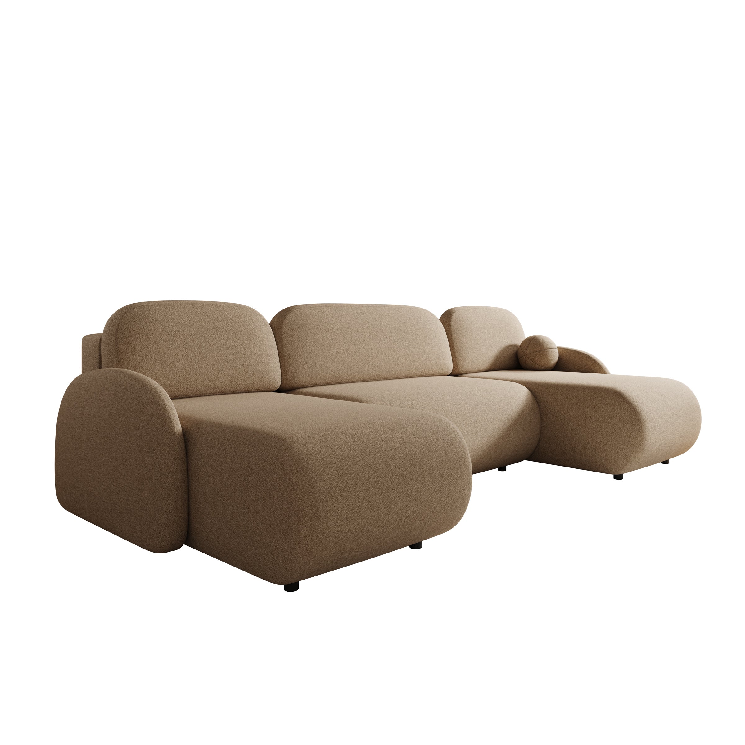 Dorado XL - Hoekbank 4-zits met chaise longue - Universeel - Stof beige