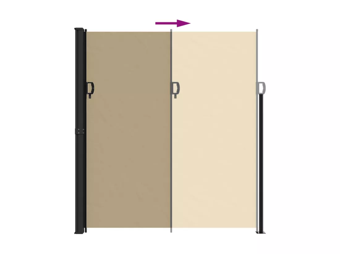 Auvent latéral rétractable beige 220x500 cm