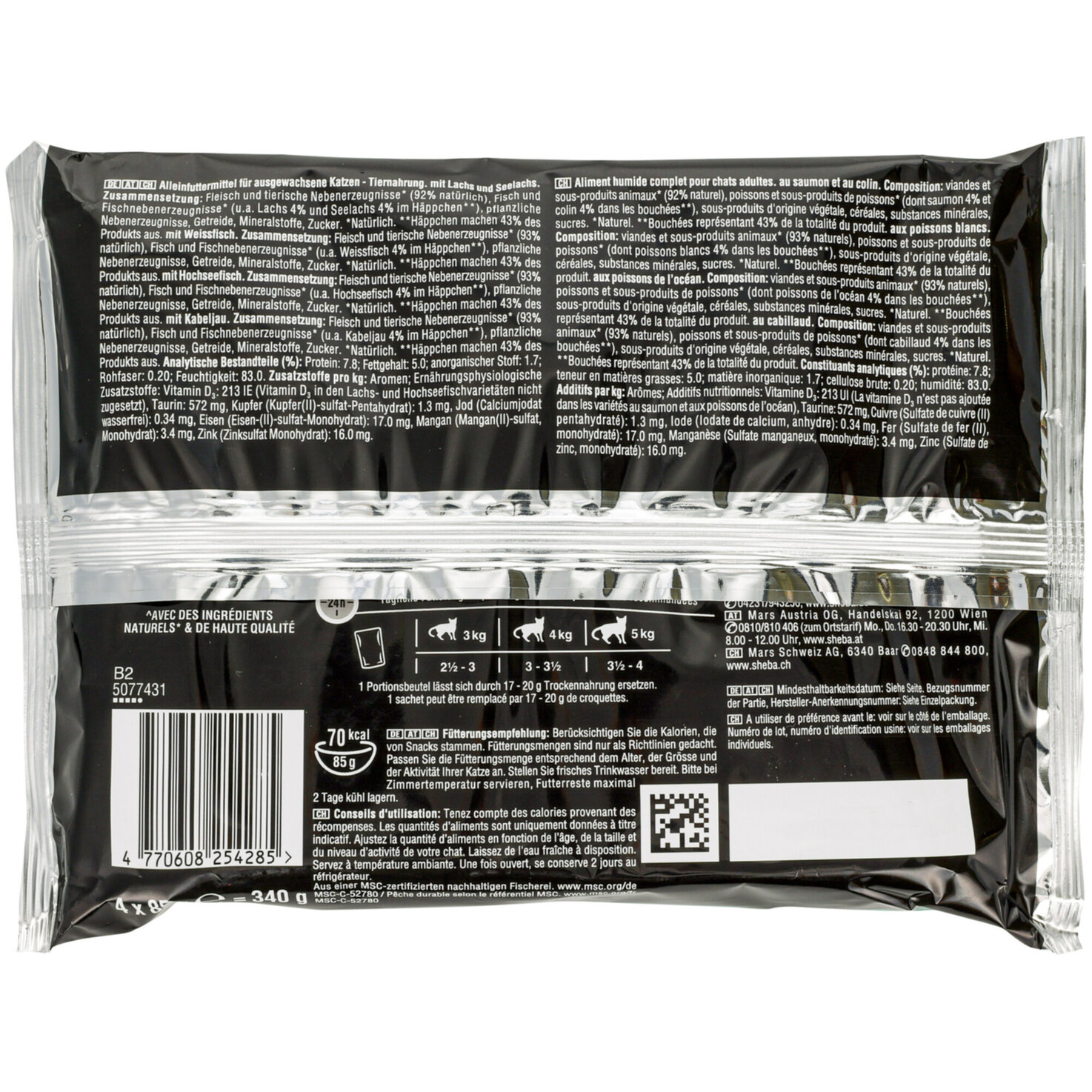Sheba Selection Katzenfutter in Sauce Fisch 4x85g