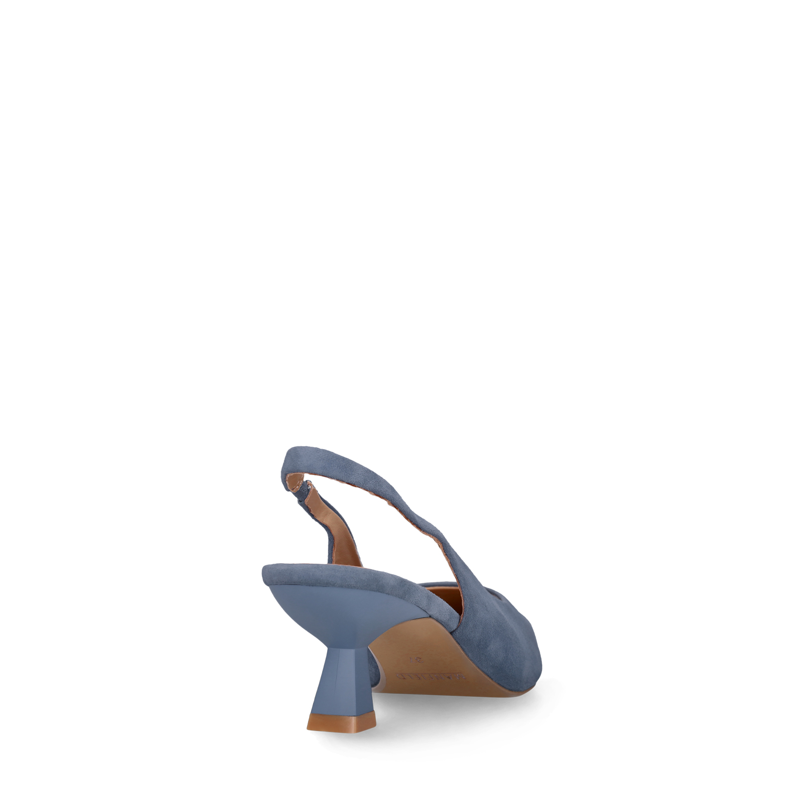 Blauwe suède slingbacks