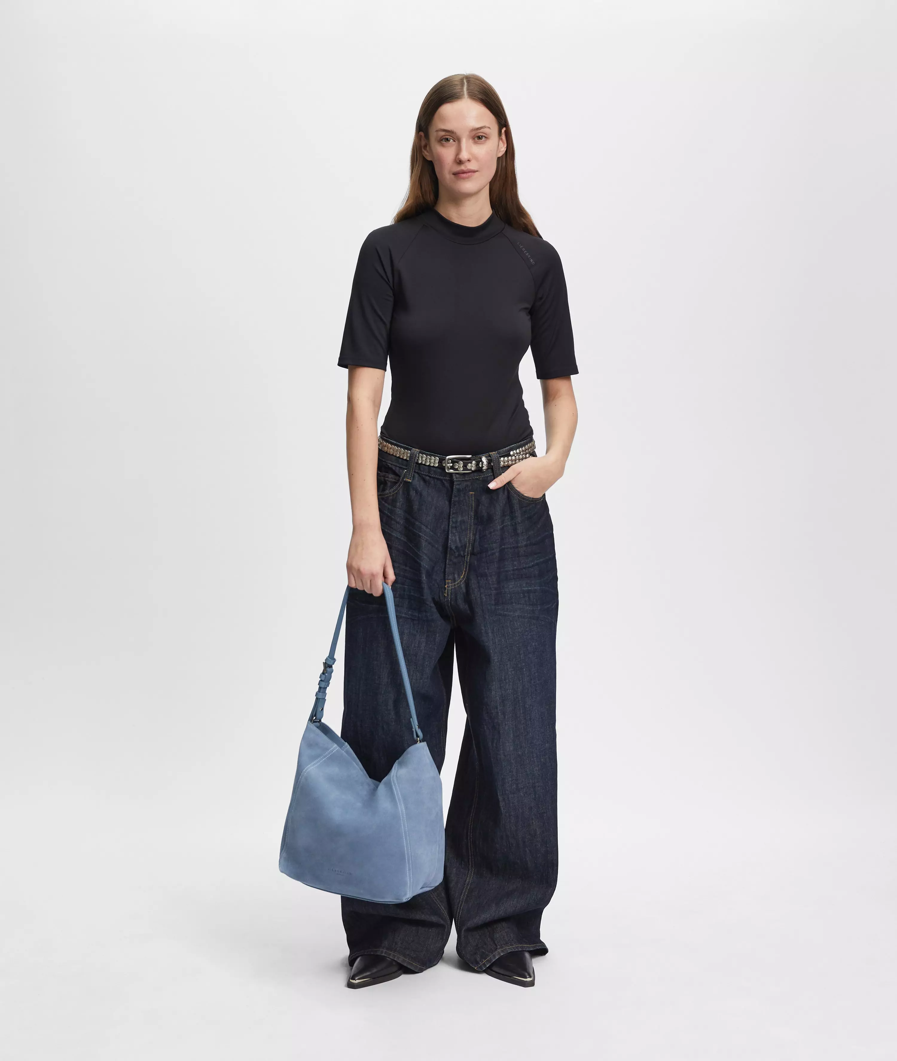 Chudy Hobo M Spacious suede hobo bag