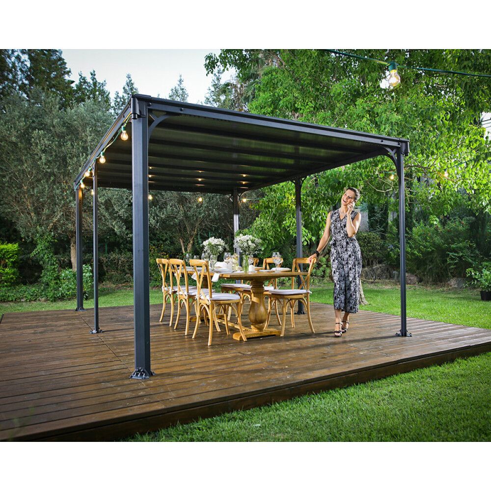 PAVILJONG CANOPIA MILANO HARDTOP 3X4M BRONSE/GRÅ