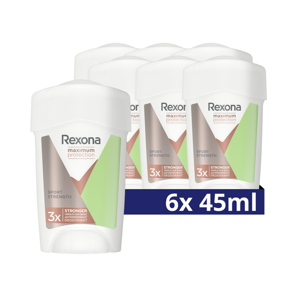 6x Rexona Deodorant Stick Cream Maximum Protection Sport Strength45 ml