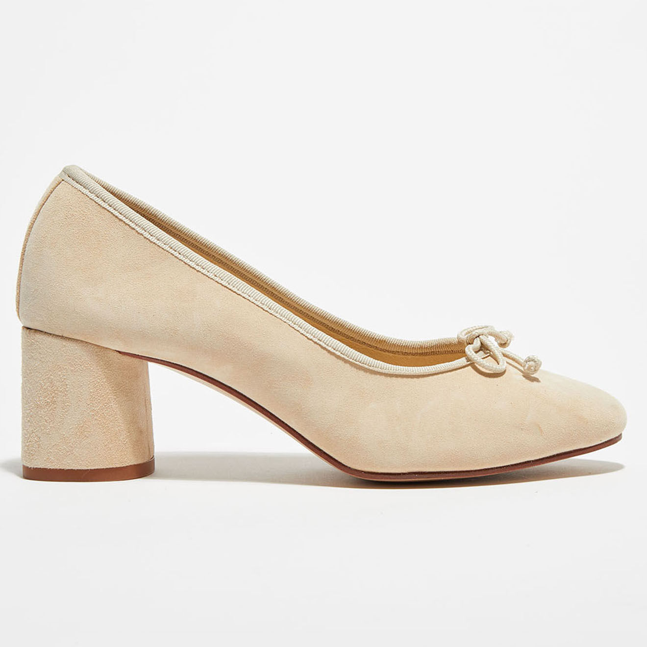 Quartier Latin Ballerines en Velours de Cuir Charlie beiges - Talon 6 cm