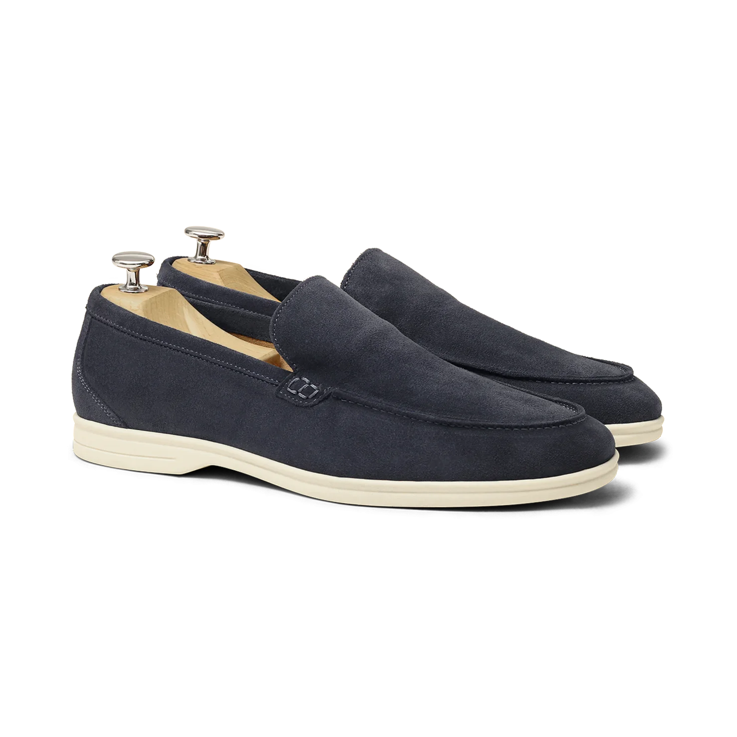 Momy-Mocassin en veau velours bleu