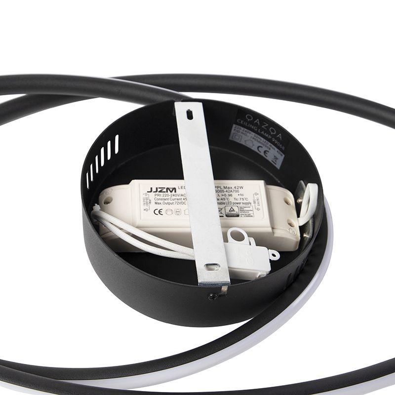 Design plafondlamp zwart incl. LED 3 staps dimbaar - Rowan