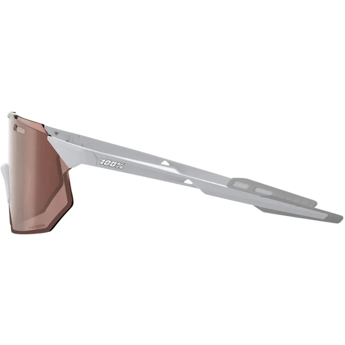 100% Hypercraft SQ Zonnebril Mat Grijs HiPER Crimson Silver Mirror Lens