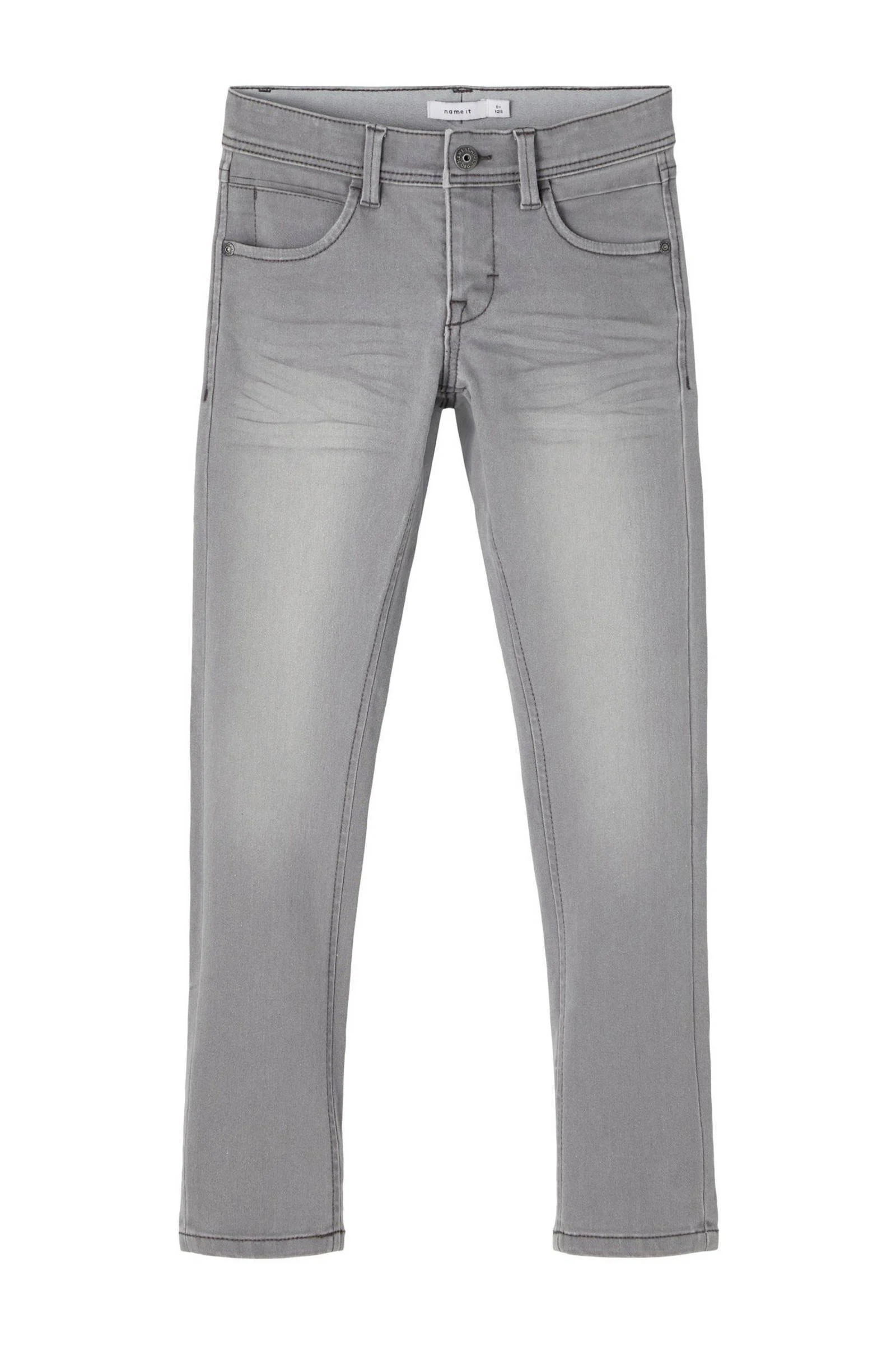 NAME IT slim fit jeans NKMSILAS grijs