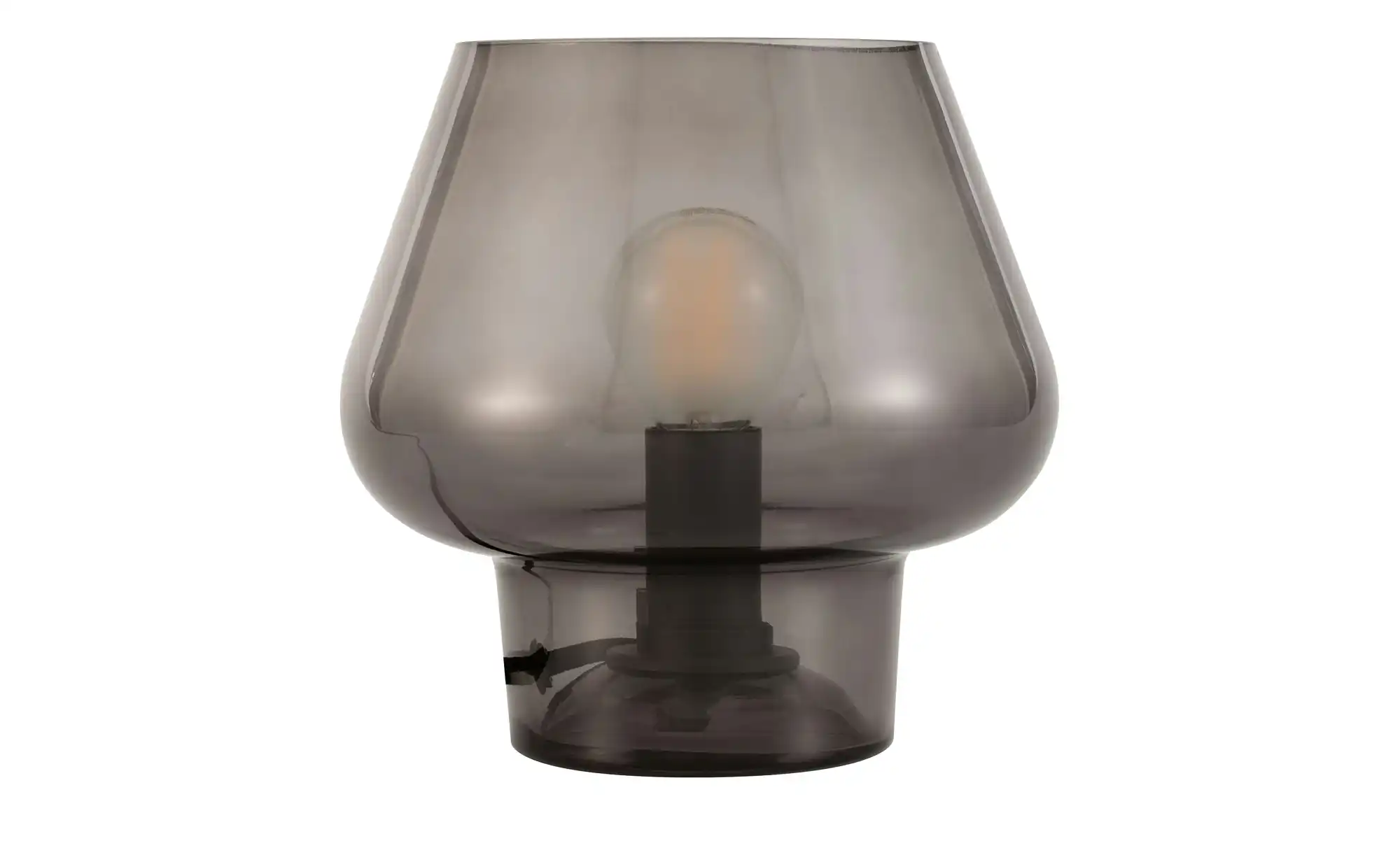 Tischleuchte, 1-flammig, Rauchglas