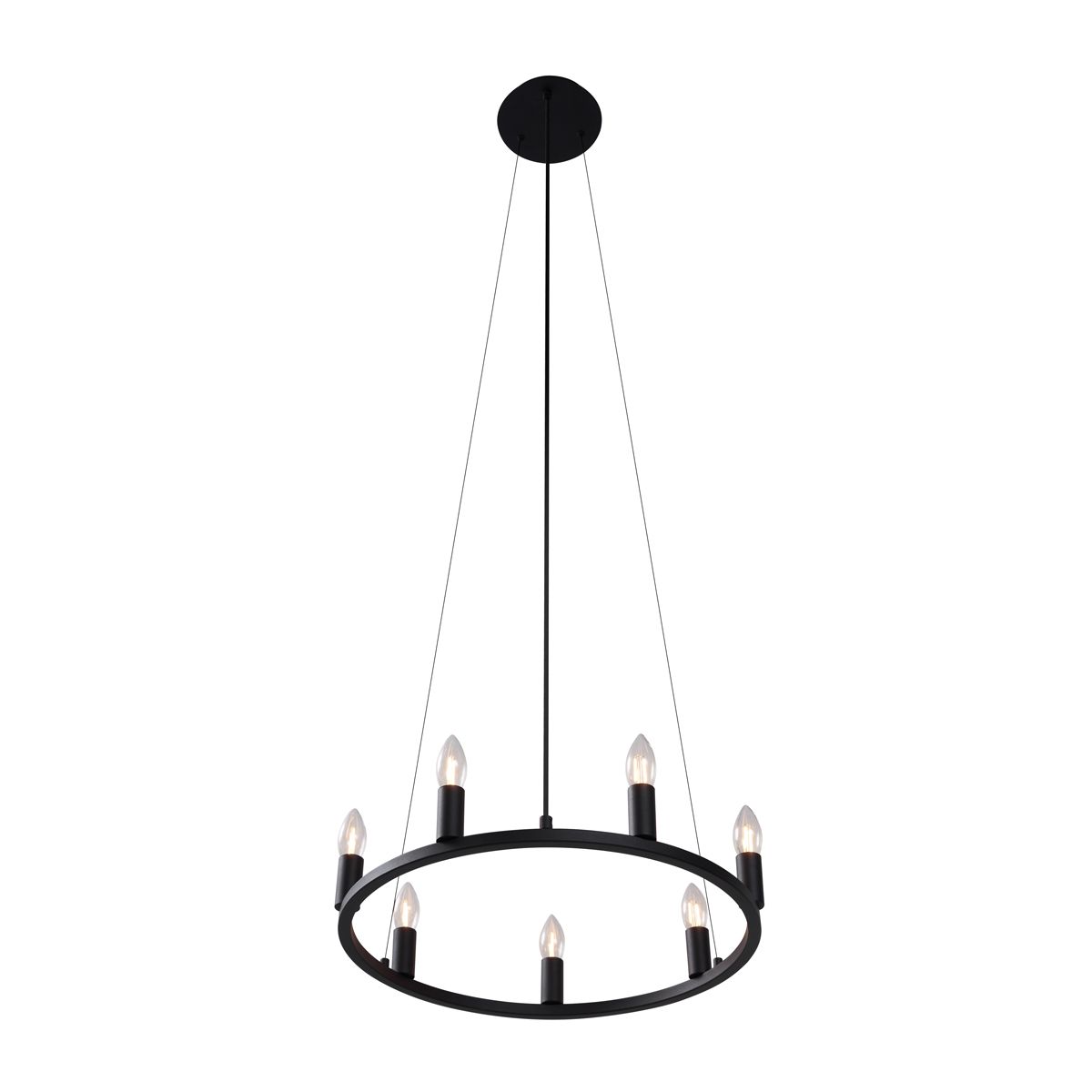Industriële hanglamp zwart 7-lichts - Knight