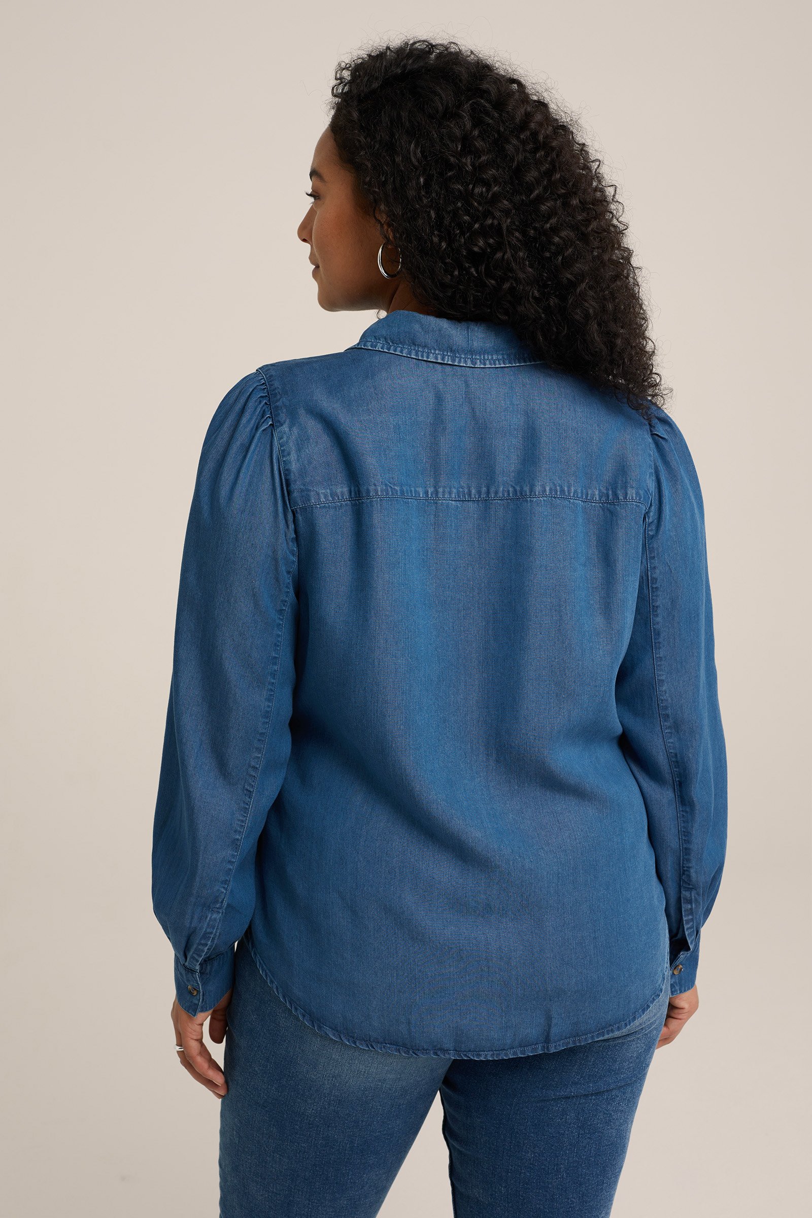 denim blouse - Curve Blue Ridge Blauw