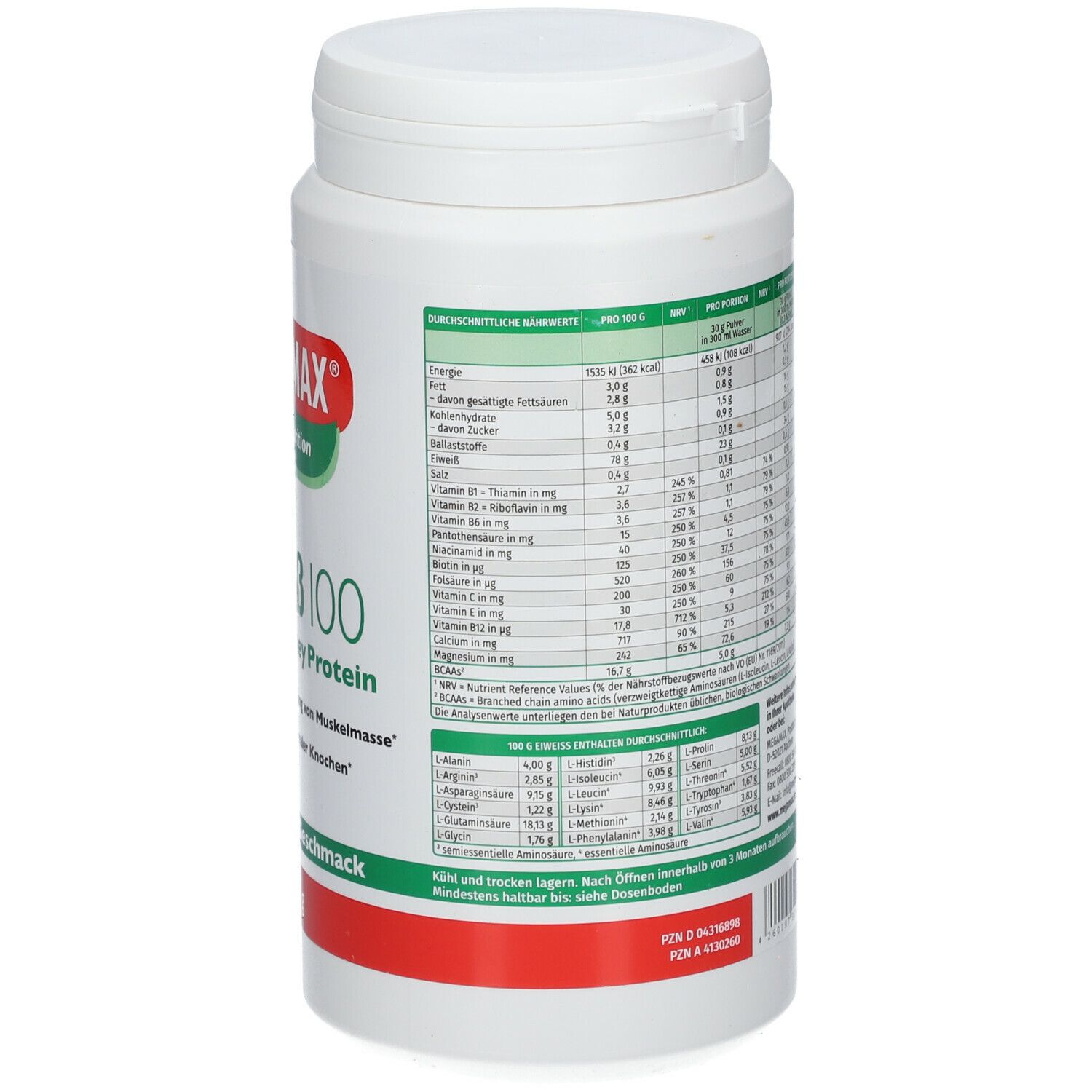 MEGAMAX® Nutrition Eiweiß 100 Cappuccino-Geschmack