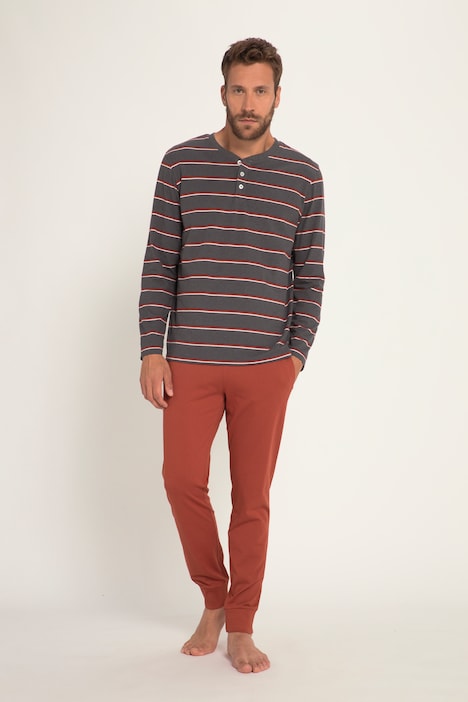 Schlafanzug, Homewear, OEKO-TEX, Zweiteiler, Langarm-Henley, karierte Hose