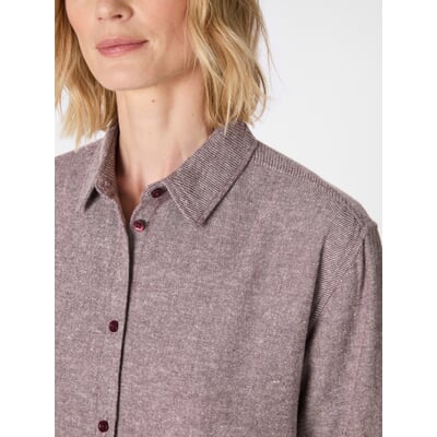 Damen-Flanellbluse meliert, Weinrot