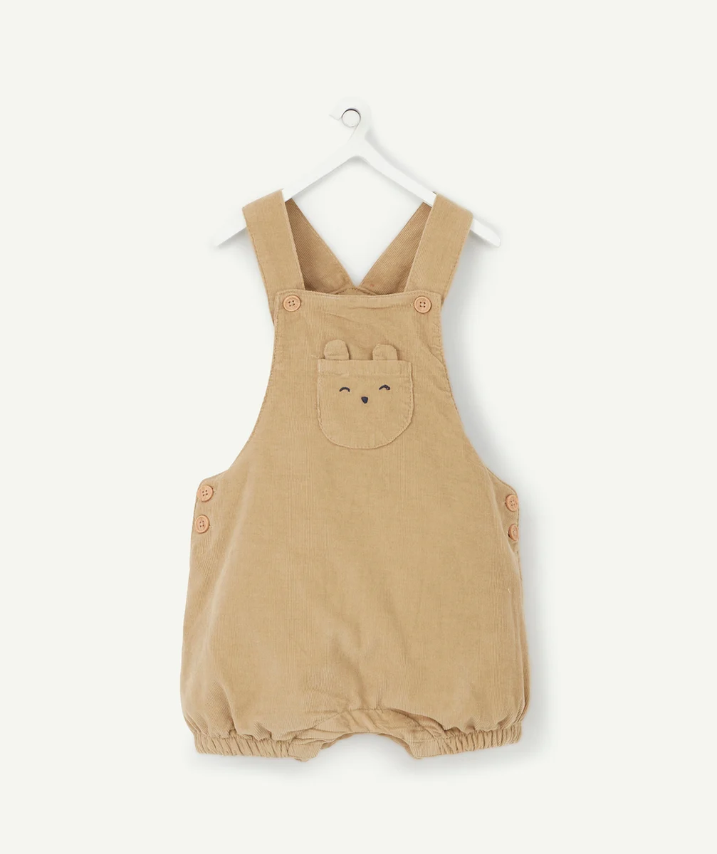 COMBISHORT BÉBÉ EN VELOURS CÔTELÉ MARRON