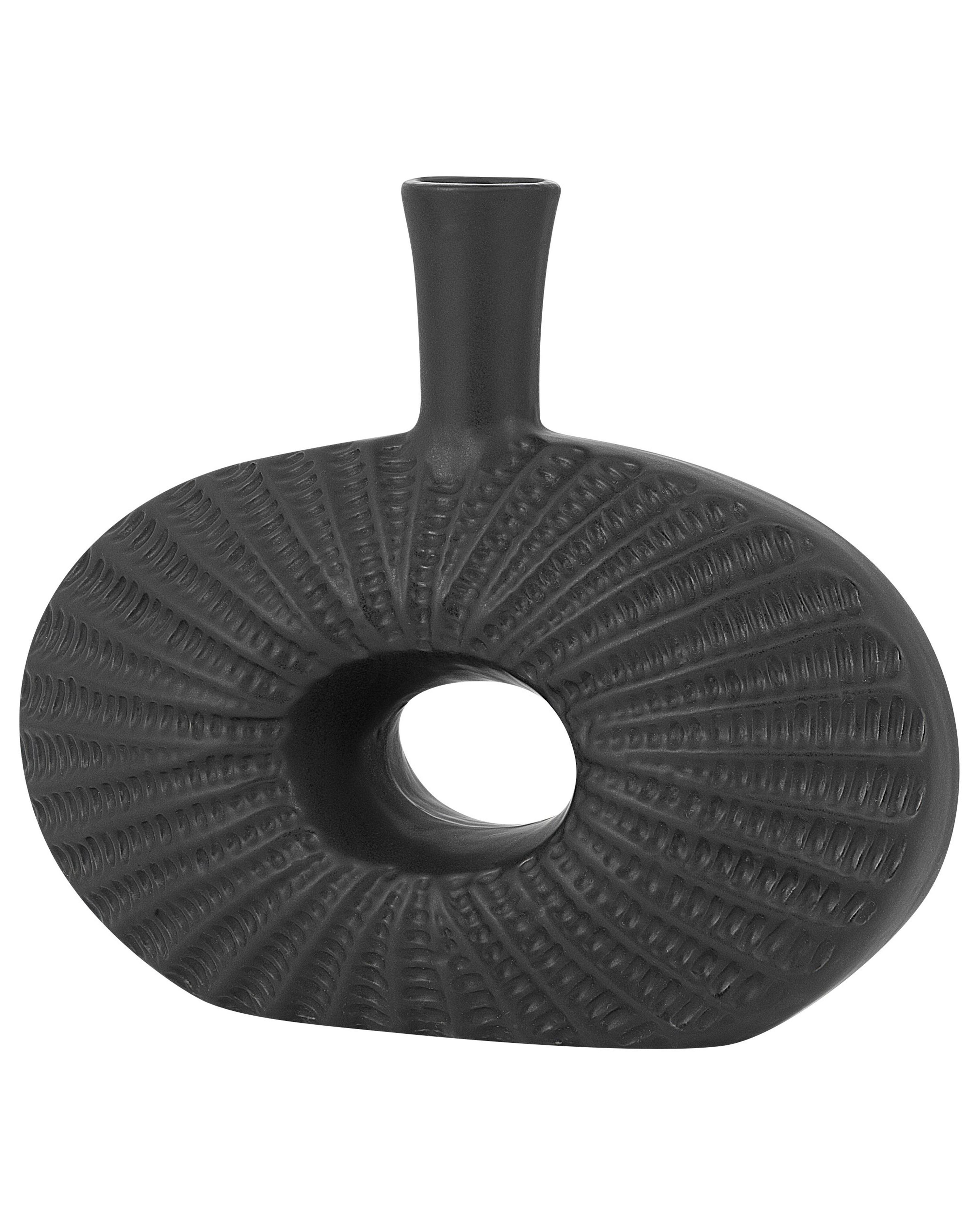 Decoratieve vaas ARWAD Steengoed 24 cm Zwart