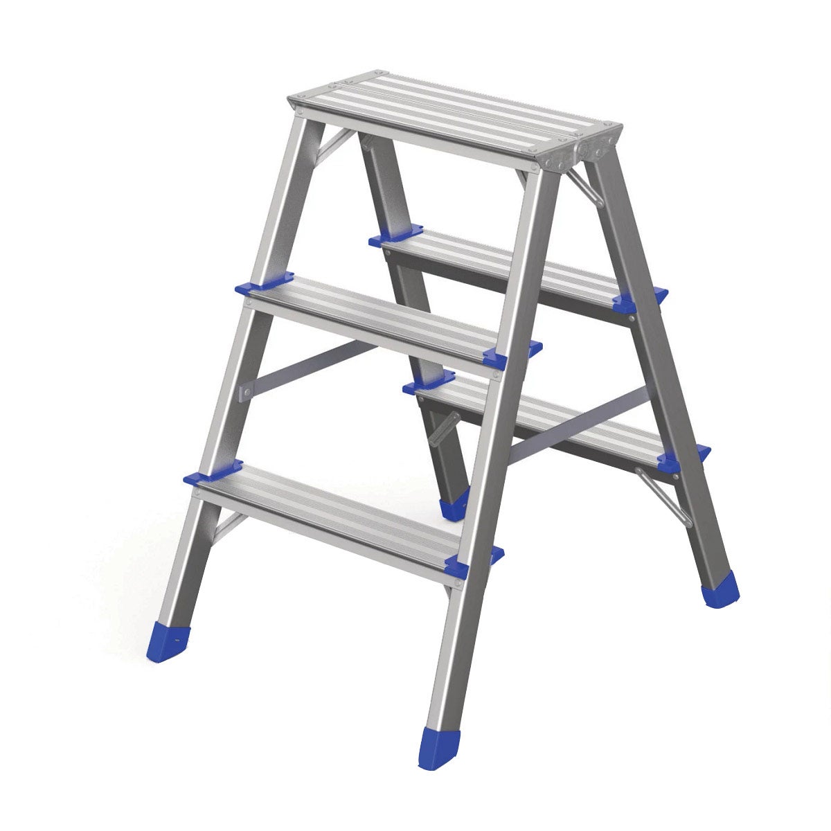 Werner trapladder, aan beide zijden toegankelijk, 2x3 treden