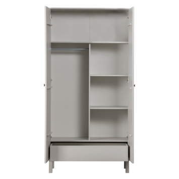 WOOOD kledingkast Madu wolkengrijs grenenhout 194,5 x 99,7 x 53,1 cm