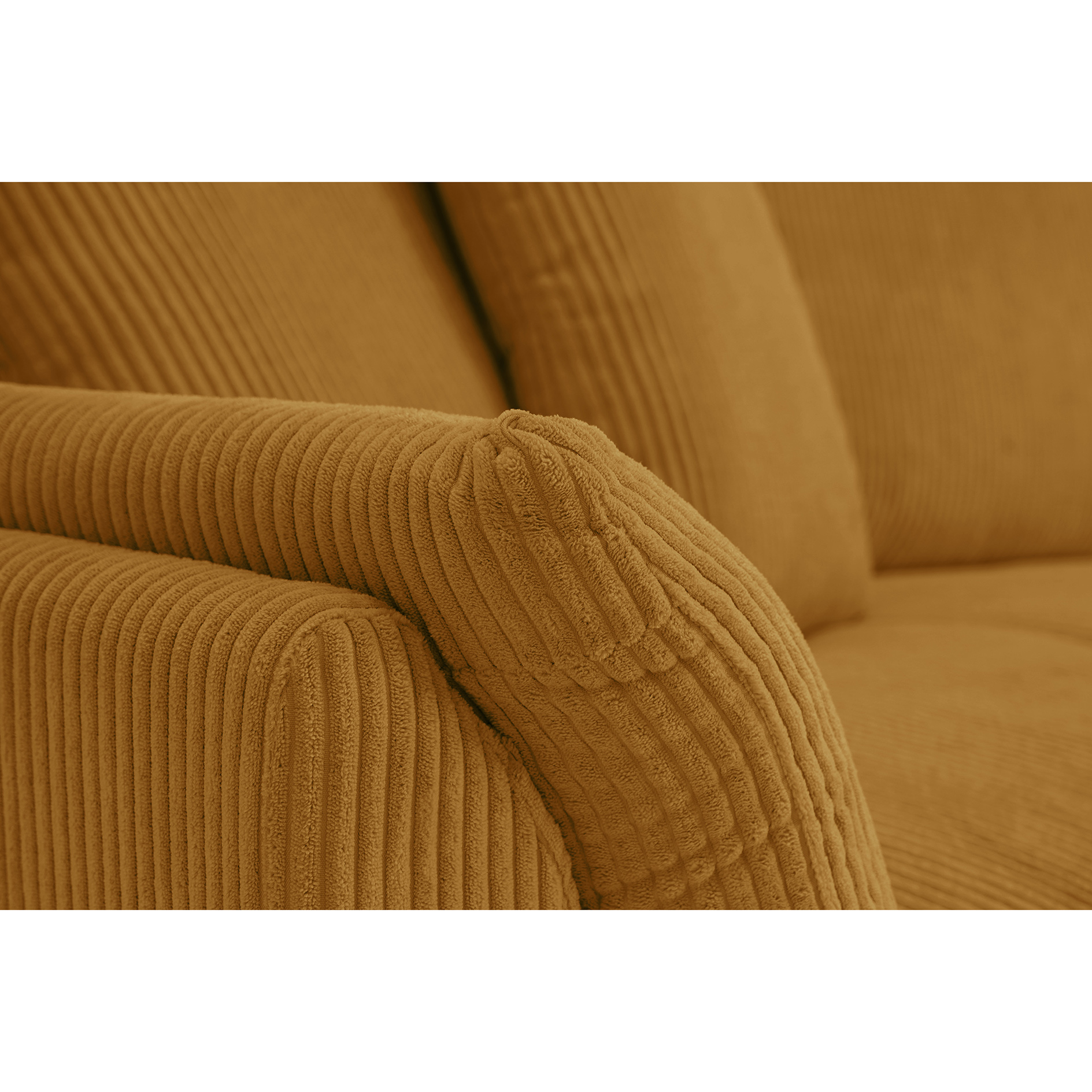 Big Sofa - gold - Cordstoff - mit Kissen