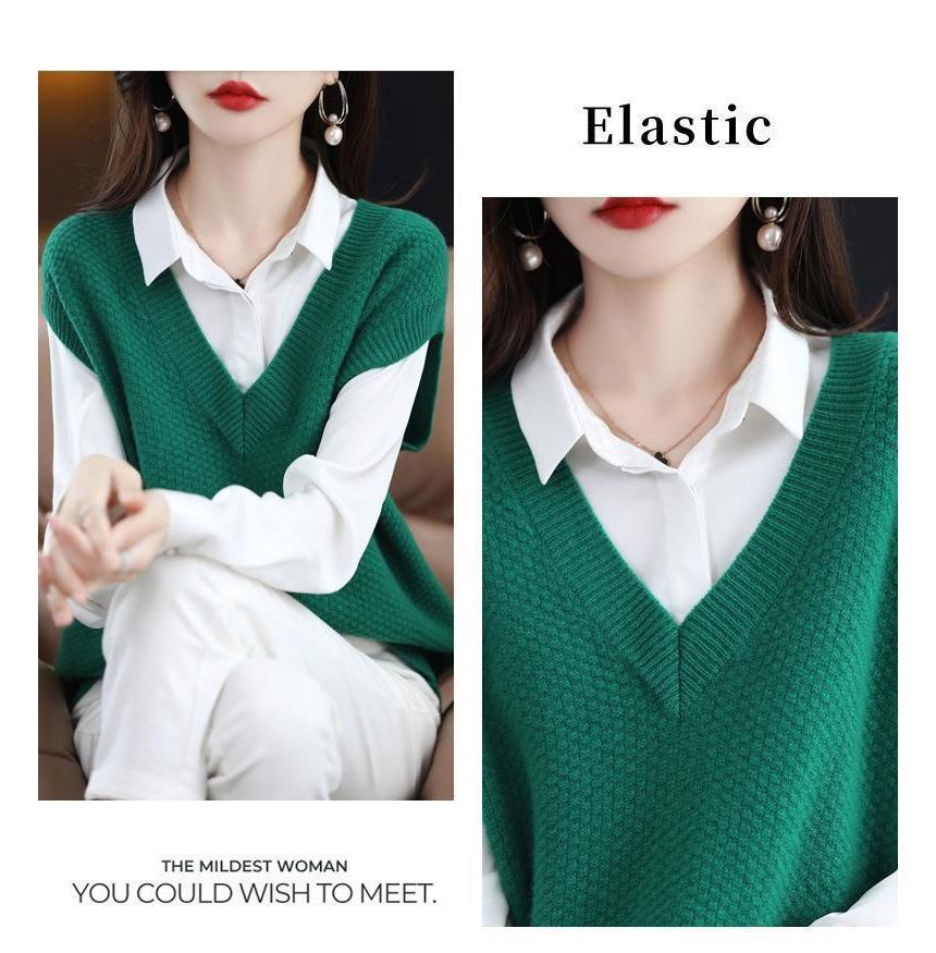 Maple Fair - V-hals effen vest