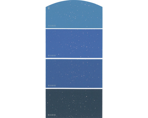 Kleurstaalkaart, kleurenkaart H22, glittereffect, zacht kleurenschema, blauw, 21x10 cm