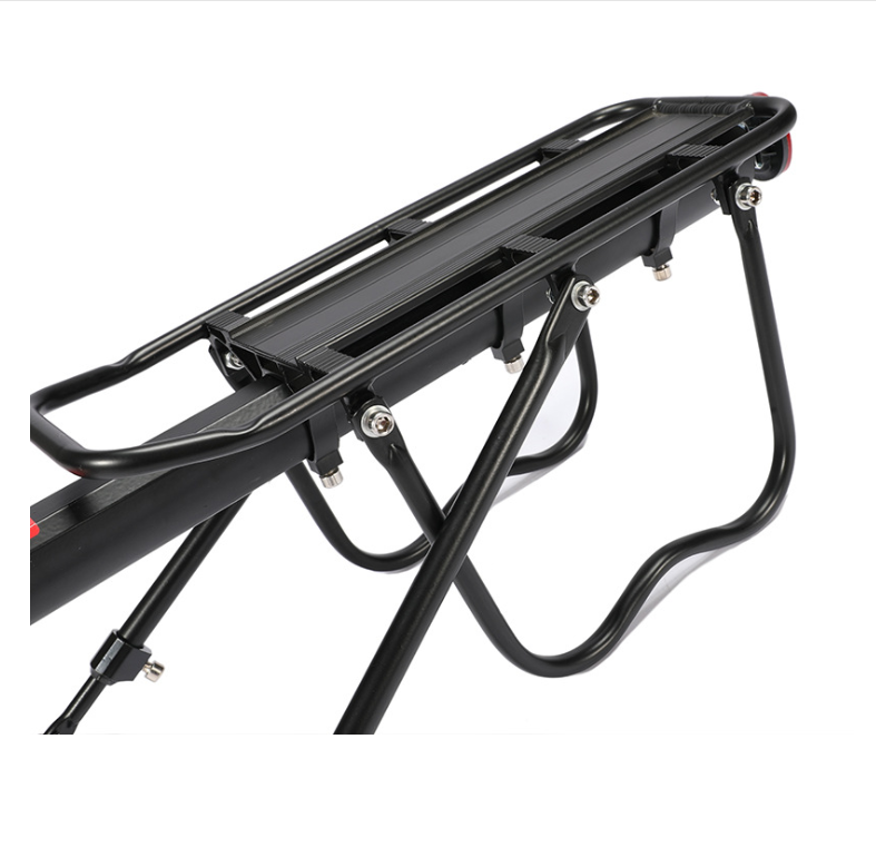 Fahrrad Aluminium Gepäckträger Velo Hinterrad Transportträger inkl. Reflektor (bis 50kg) - Schwarz
