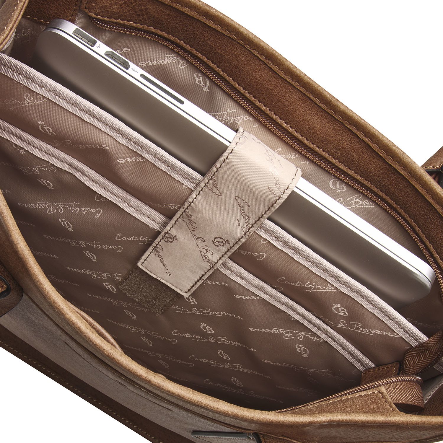 Castelijn & Beerens Carisma Laptop Shopper RFID 15.6'' + Tablet cognac